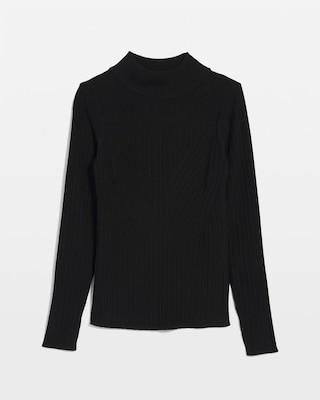 Essential Mock Neck Rib Sweater | White House Black Market